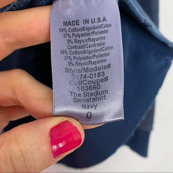 Current Elliott Stadium Sweatshirt Retro Terry Pullover Womens XS Contrast Blue - Picture 9 of 13